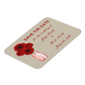 Burlap Rustic Red Mason Jar retten das Date Magnet (Linke Seite)