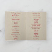 Burlap Rustic Red Mason Jars Programmkarte Programm (Innenseite)