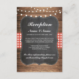 Burlap Rustic Wedding Reception Cards Wood Red Begleitkarte