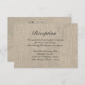 Burlap Rustic Wedding Reception Directors Card Begleitkarte (Vorne/Hinten)
