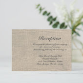 Burlap Rustic Wedding RSVP Card Begleitkarte (Stehend Vorderseite)
