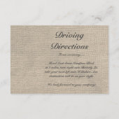 Burlap Rustic Wedding RSVP Card Begleitkarte (Rückseite)