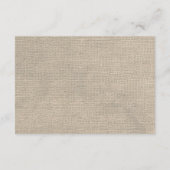 Burlap Rustic Wünschelrutenkarte Begleitkarte (Rückseite)