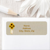 Burlap Rustic Yellow Mason Jar Address Labels (Insitu)