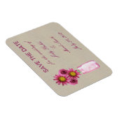 Burlap Rustikal rosa Mason Jar retten das Date Mag Magnet (Rechte Seite)
