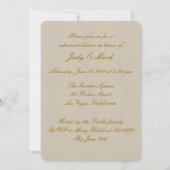 Burlap Rustikal Yellow Mason Jars Probe Dinner Einladung (Rückseite)