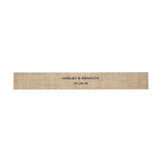 Burlap rustikale Hochzeitnamen Datum Imitate Textu Einladungsbanderole