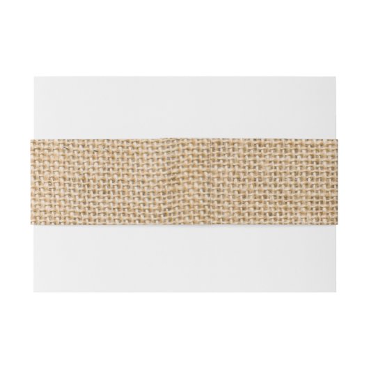 Burlap rustikale Hochzeitnamen Datum Imitate Textu Einladungsbanderole (Rückseitenbeispiel)