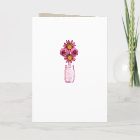 Burlap Rustikale Pink Mason Jars Programmkarte Programm (Rückseite)