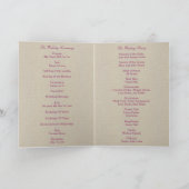 Burlap Rustikale Pink Mason Jars Programmkarte Programm (Innenseite)