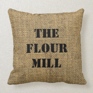 Burlap-Sack der Mehlmühle Kissen