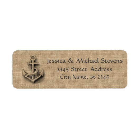 Burlap schicker rustikaler Hochzeitnautikanker (Vorne)