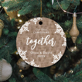 Burlap-Schneeflocken - Unsere ersten Weihnachten z Ornament Aus Metall