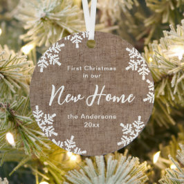 Burlap-Schneeflocken zum ersten Mal Weihnachten in Ornament Aus Metall