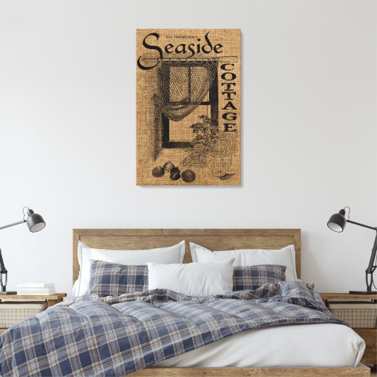 Burlap Seaside Hütte Leinwanddruck (Insitu (Schlafzimmer))