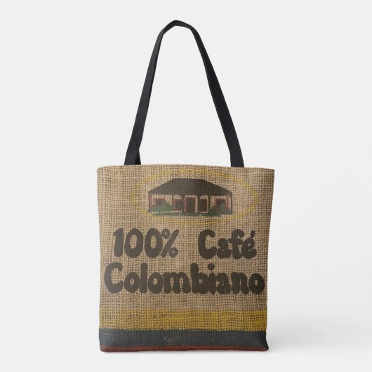 BURLAP SEHEN COLUMBIAN COFFEE BAG PURSE TASCHE (Rückseite)