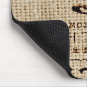 Burlap-Skripte Shabby Chic Französisch Country-Kuc Mousepad (Ecke)