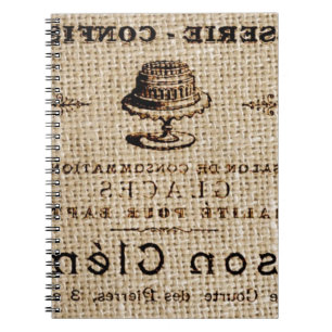 Burlap-Skripte Shabby Chic Französisch Country-Kuc Notizblock