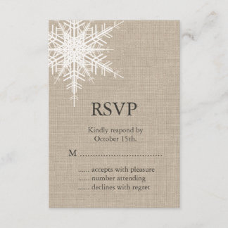 Burlap Snowflake UAWG RSVP Karte