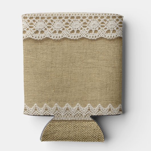 Burlap, Spitzen-Textur. Dosenkühler (Rückseite)