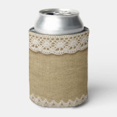 Burlap, Spitzen-Textur. Dosenkühler (Kanne Vorderseite)
