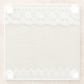 Burlap, Spitzen-Textur. Glasuntersetzer (Rückseite)