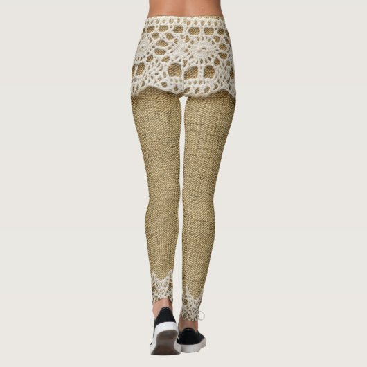Burlap, Spitzen-Textur. Leggings (Rückseite)