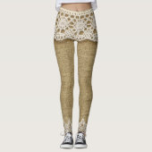 Burlap, Spitzen-Textur. Leggings (Vorderseite)