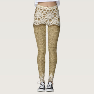 Burlap, Spitzen-Textur. Leggings
