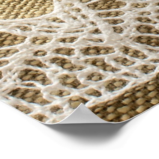 Burlap, Spitzen-Textur. Poster (Ecke)