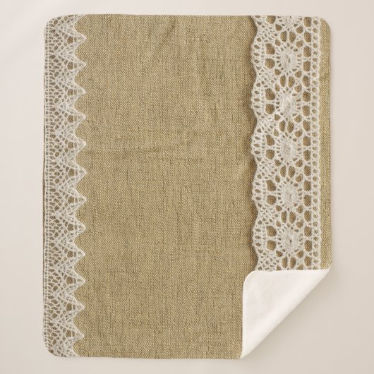 Burlap, Spitzen-Textur. Sherpadecke (Vorderseite)