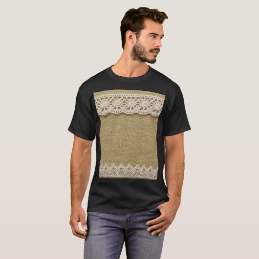 Burlap, Spitzen-Textur. T-Shirt (Vorne ganz)