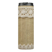 Burlap, Spitzen-Textur. Thermosbecher (Rückseite)