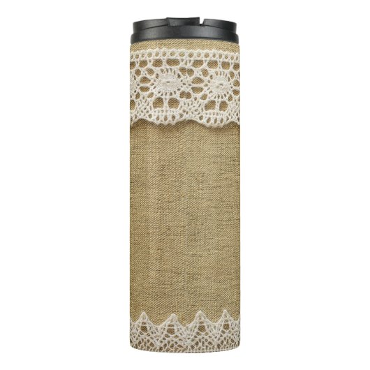 Burlap, Spitzen-Textur. Thermosbecher (Rückseite)
