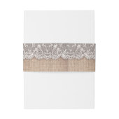 Burlap-Spitzenreiter-Bauchbands Einladungsbanderole (Rückseitenbeispiel)