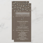 Burlap Star String Lights Rustische Hochzeitsprogr Programm (Vorne/Hinten)