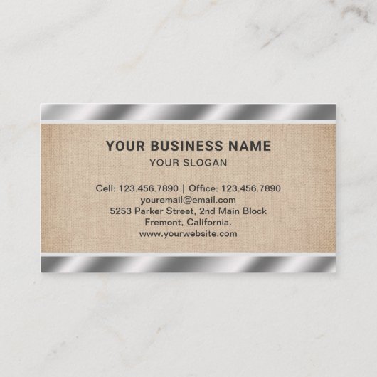 Burlap Steel Pistole Gun Shop Gunsmith Feuerwaffen Visitenkarte (Rückseite)