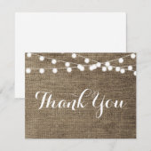 Burlap String Lights Danke Notizkarte (Vorne/Hinten)