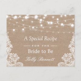 Burlap String Lights Lace Brautparty Rezept Postkarte