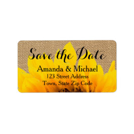 Burlap Sunflower | SAVE THE DATE Adressaufkleber
