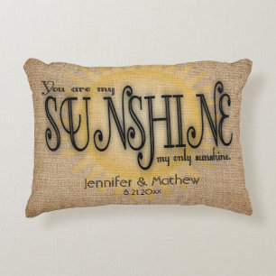 Burlap Sunshine Rustic Wedding Zierkissen
