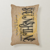 Burlap Sunshine Rustic Wedding Zierkissen (Vorderseite(Vertikal))