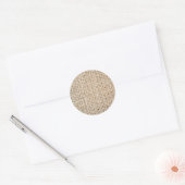 Burlap-Textur Runder Aufkleber (Umschlag)
