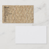 Burlap-Textur Visitenkarte (Vorne/Hinten)