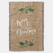 Burlap Texture Frohe Weihnachten Decke (Vorderseite Vertikal)