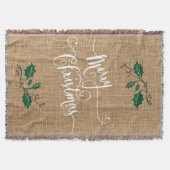Burlap Texture Frohe Weihnachten Decke (Vorderseite)