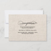 Burlap Texture Polka Dot Pattern Empfang Card Einladung (Vorderseite)