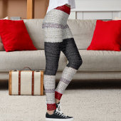 Burlap Texture Sack Sacking Country Stripe Pattern Leggings