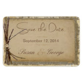 Burlap, Twigs und Twine Save the Date Magnet (Horizontal)