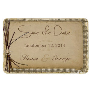 Burlap, Twigs und Twine Save the Date Magnet